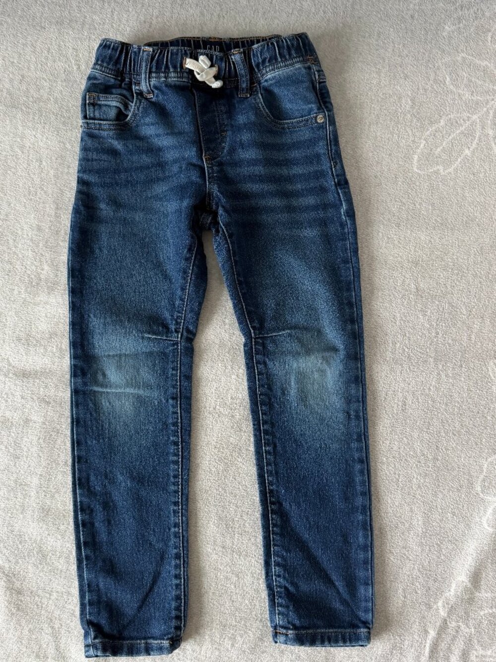 GAP Barrel Leg Pull-On 5 pocket Adjustable Waist Stretch Slim Denim Jeans
